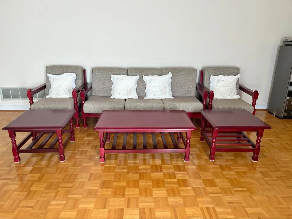 6-Piece Living Room Set with Sofa, Armchairs, and Tables