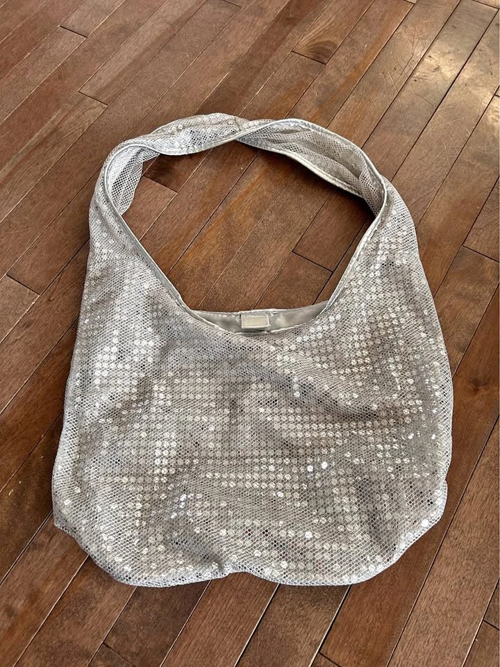 Le Château Silver Sequin Hobo Bag