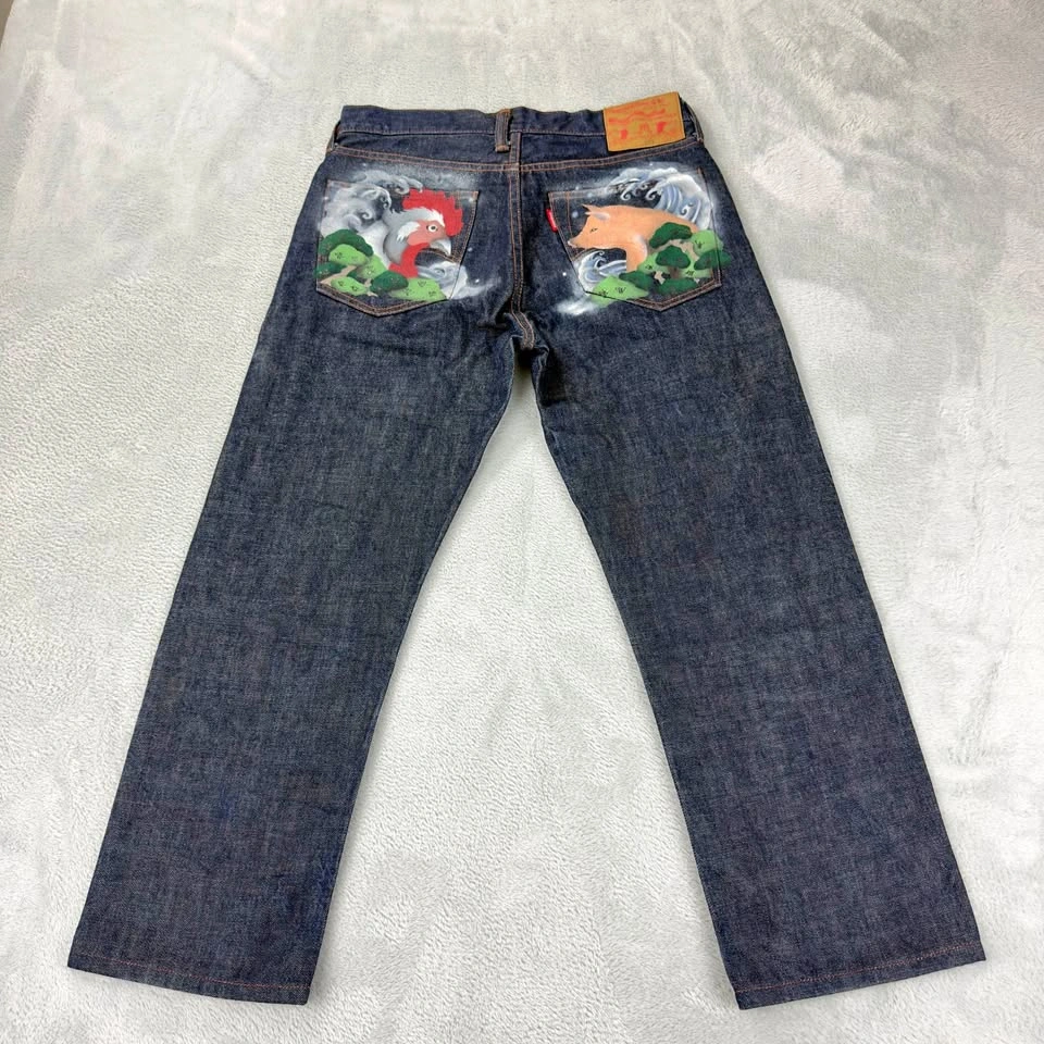 VTG Studio D'Artisan Men's Red Selvedge Jeans Size 31