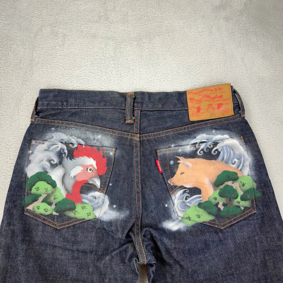VTG Studio D'Artisan Men's Red Selvedge Jeans Size 31 - photo 2