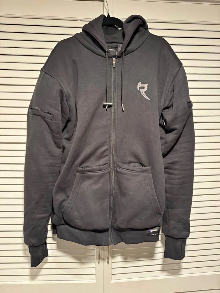 Raven LACUNA Full-Zip Armored Motorcycle Hoodie Mens Large