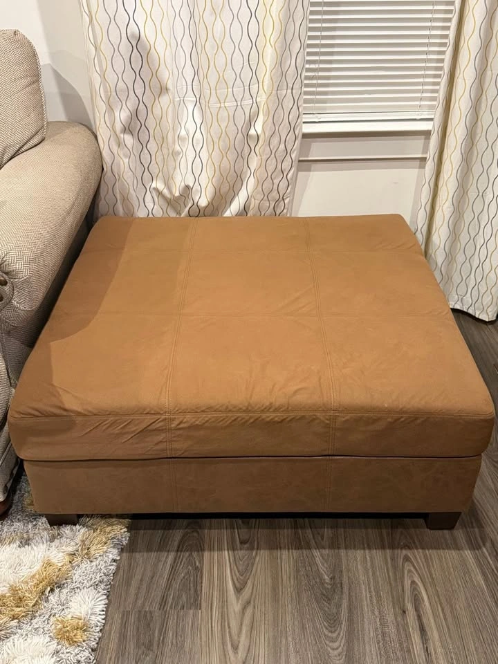 Annlynn Faux Leather Ottoman - photo 2