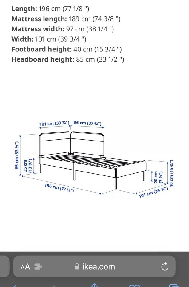 IKEA Twin Day Bed Frame + Memory Foam Mattress + FREE Bed Sheets - photo 3