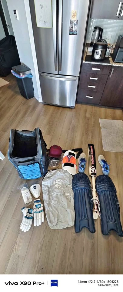 Near-New Full Cricket Kit (SG/NB/SS/Kookaburra) - ACL Injury