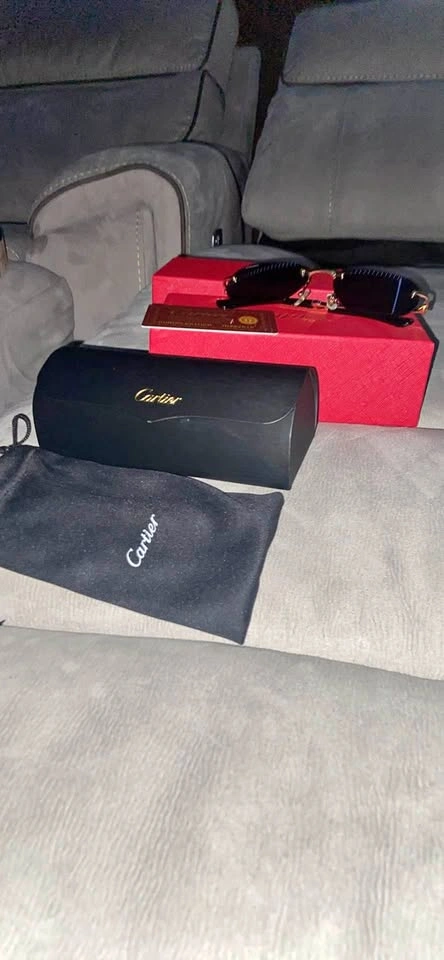 Black Tinted Cartier Glasses with Gold Frame