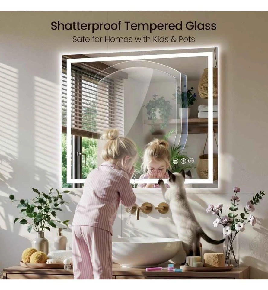 40"x30" LED Bathroom Mirror - Backlit & Front Lit, Anti-Fog - photo 4