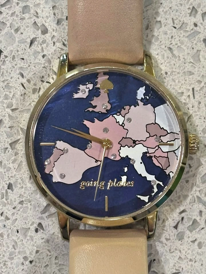 Kate Spade Going Places Watch w/ Box + Papers - Map Design