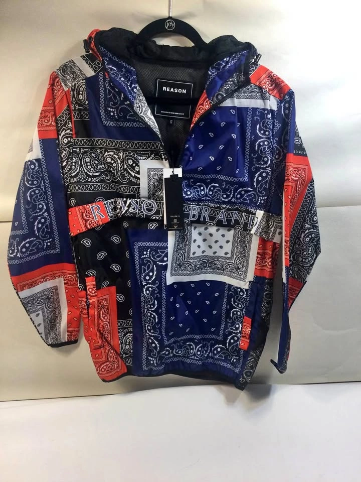Brand new Reason Anorak Hooded Windbreaker Bandanna Pullover, Si