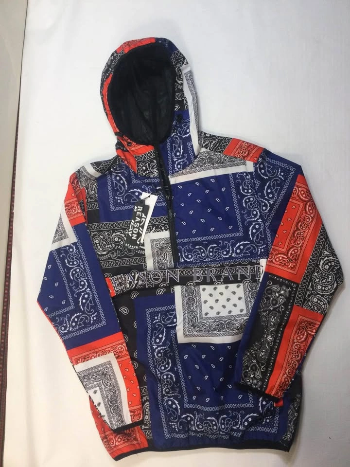 Brand new Reason Anorak Hooded Windbreaker Bandanna Pullover, Si - photo 2