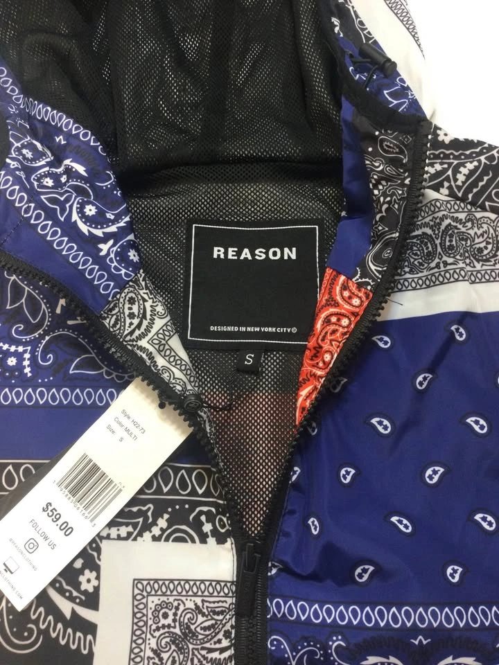 Brand new Reason Anorak Hooded Windbreaker Bandanna Pullover, Si - photo 3