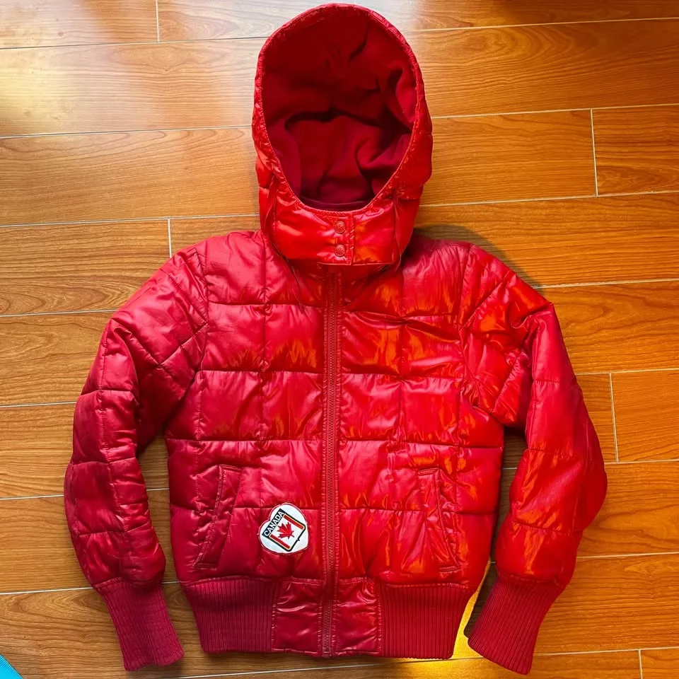 Women Size S, Old Navy Red Puffer Jacket image indicator(7)