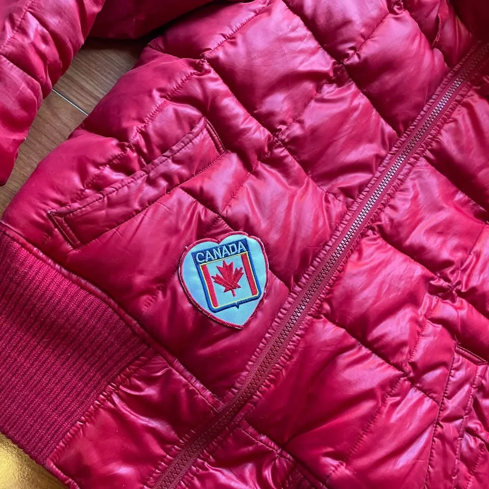 Women Size S, Old Navy Red Puffer Jacket image indicator(8)