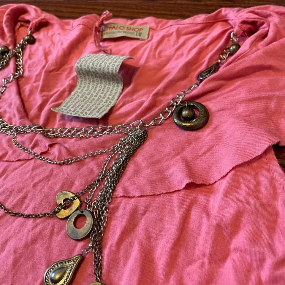 NWT Buffalo Shop Ruffle Sleeve Top - Size L image indicator(4)