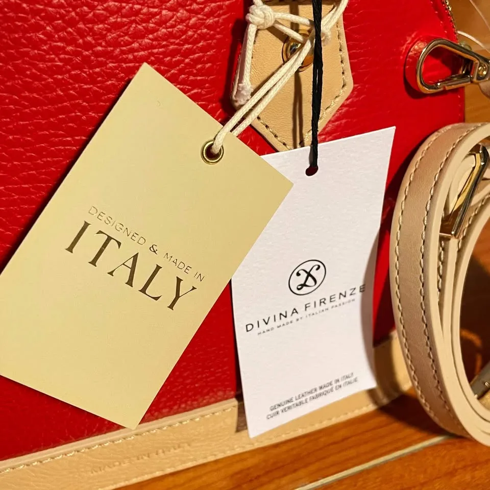 NWT✨Italian Designer Handbag in Red image indicator(7)