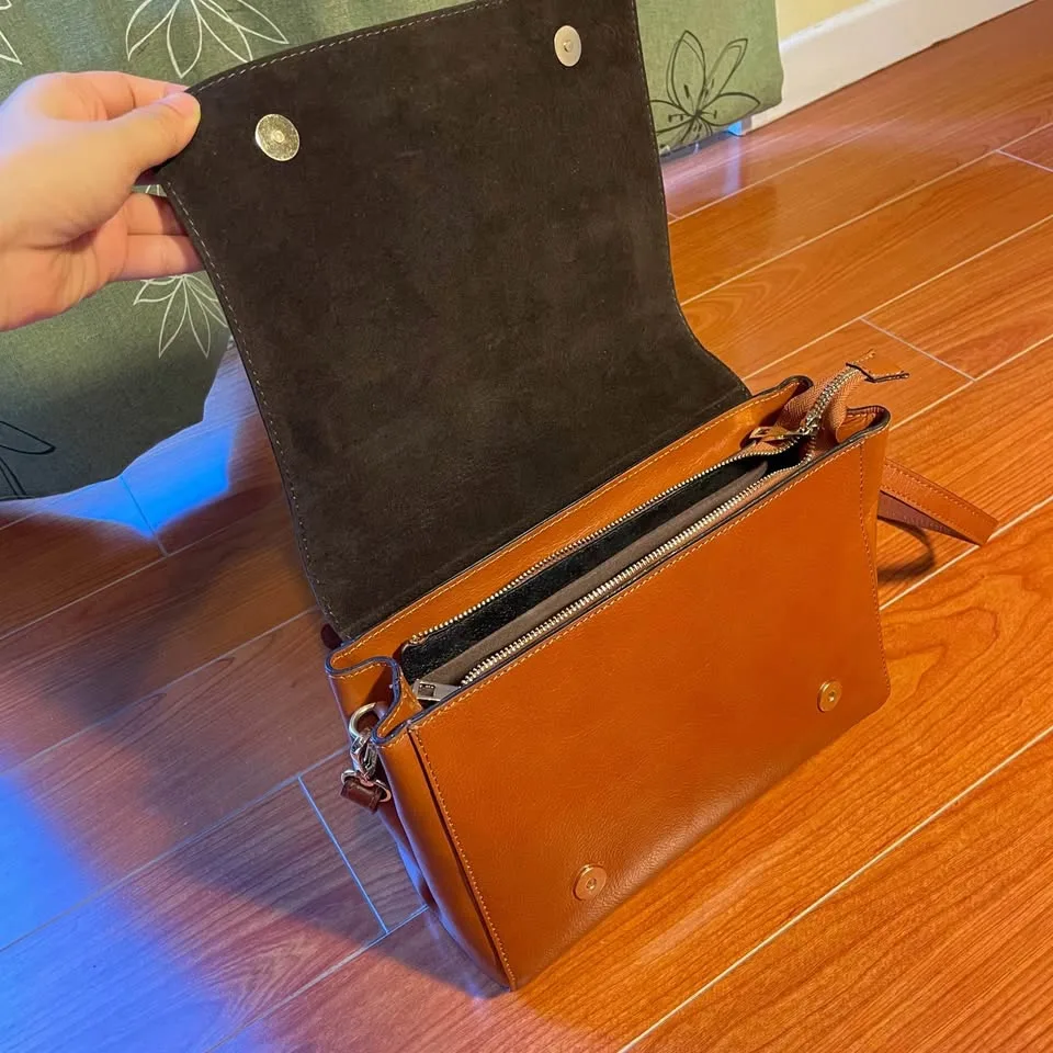 NWT✨Italian Designer Handbag /Crossbody Bag with Flap image indicator(6)