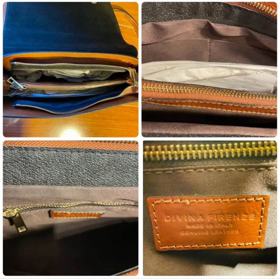 NWT✨Italian Designer Handbag /Crossbody Bag with Flap image indicator(8)