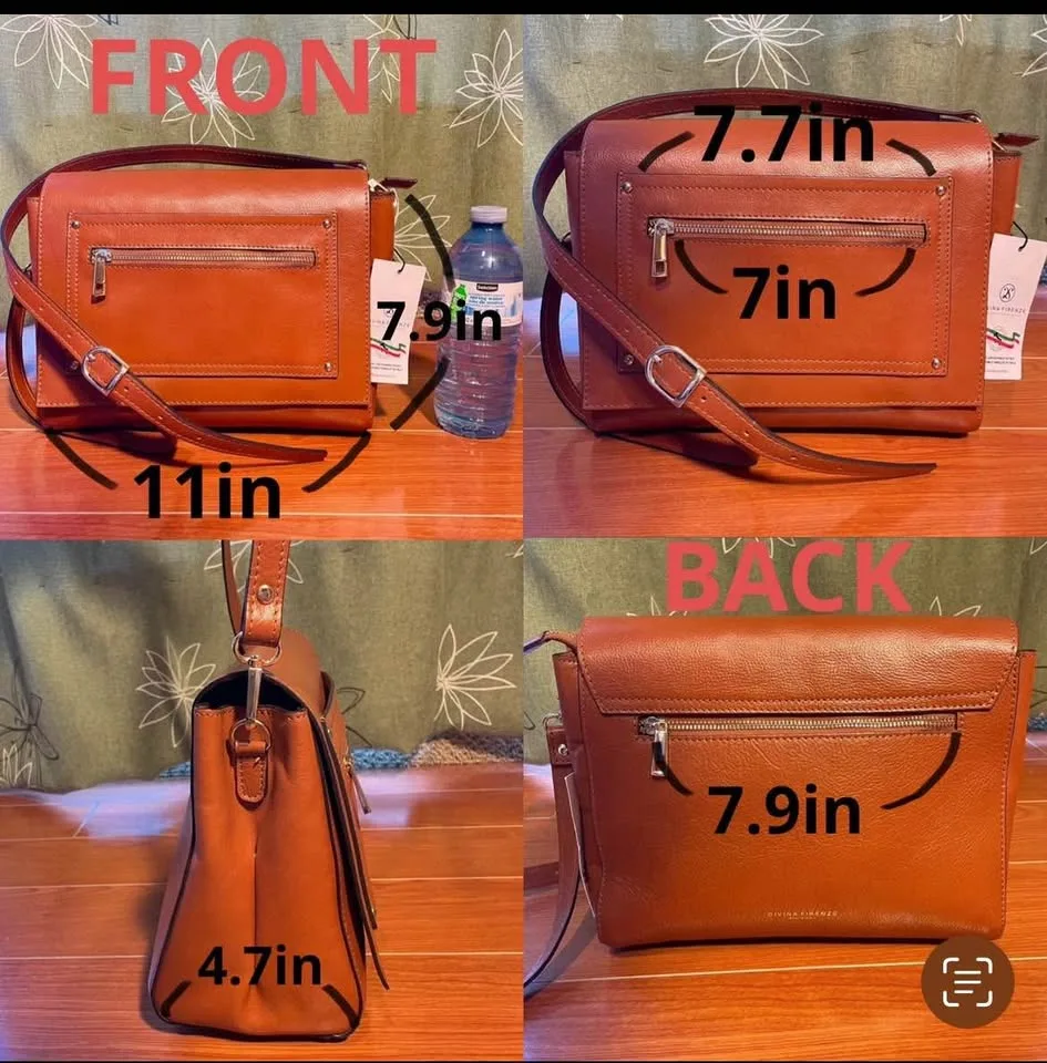 NWT✨Italian Designer Handbag /Crossbody Bag with Flap image indicator(10)