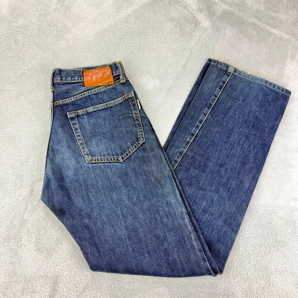 Studio D'Artisan Men's Red Selvedge Button Fly Jeans