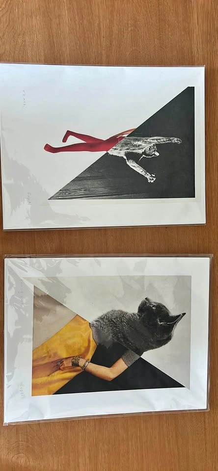 Vintage cat collage prints