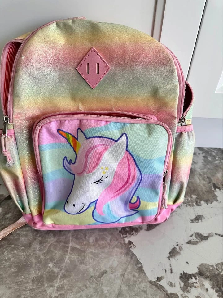 Vastly Kids Sparkly Unicorn Backpack - Rainbow Glitter