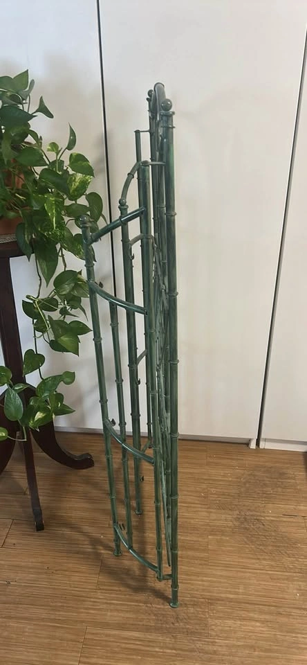 Mid-Century, vintage ‘bamboo’ metal folding plant stand - photo 2