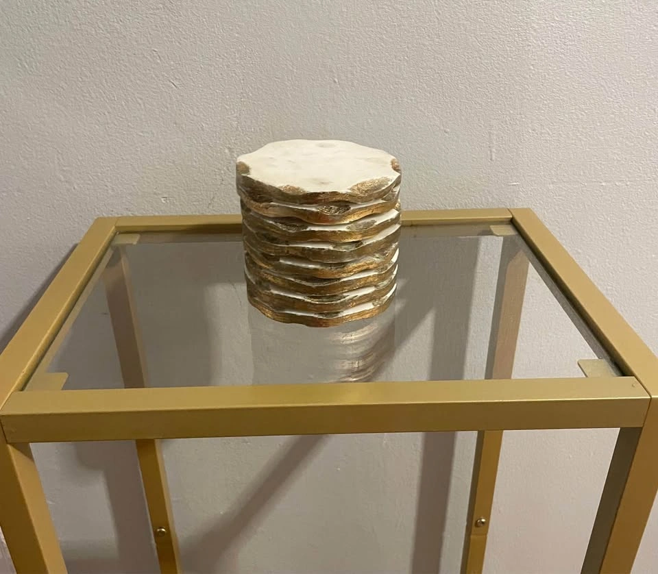Gold Edge Marble Coasters (Set of 8) - $20 - photo 3