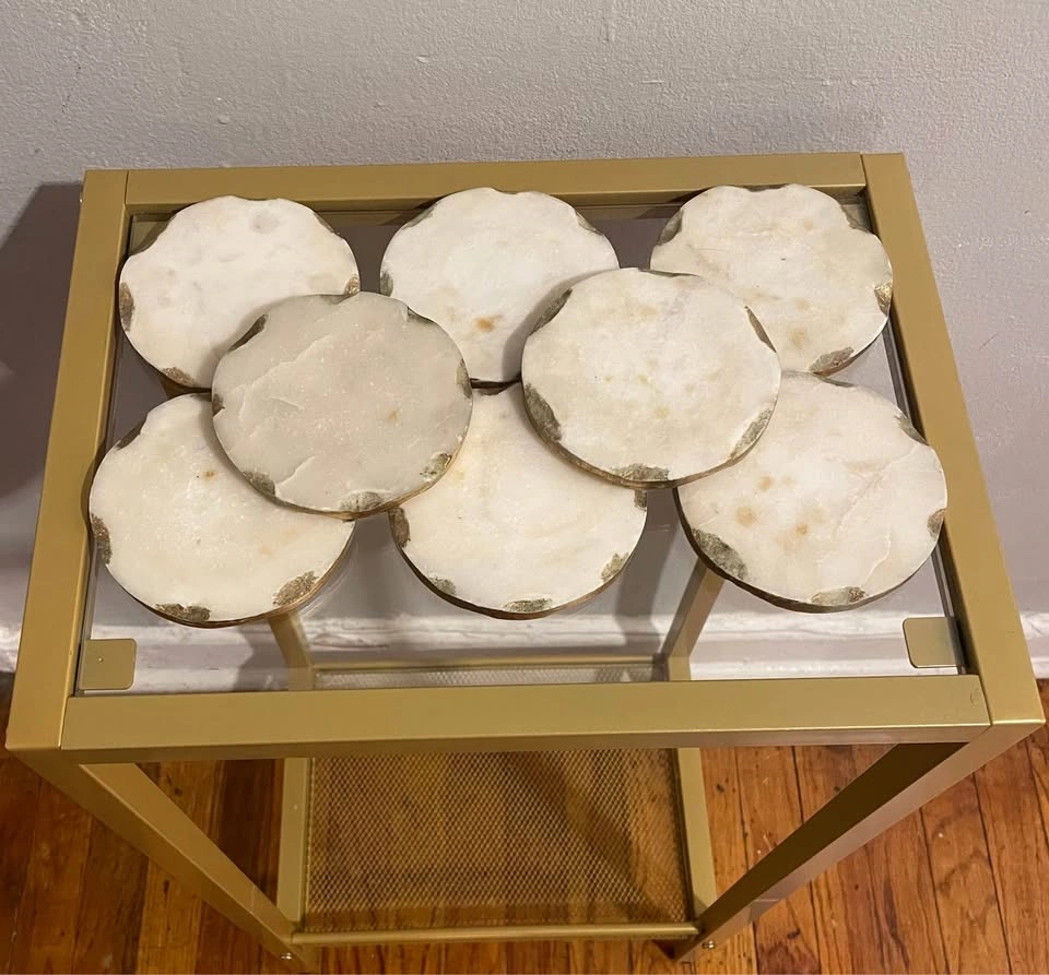Gold Edge Marble Coasters (Set of 8) - $20 - photo 4