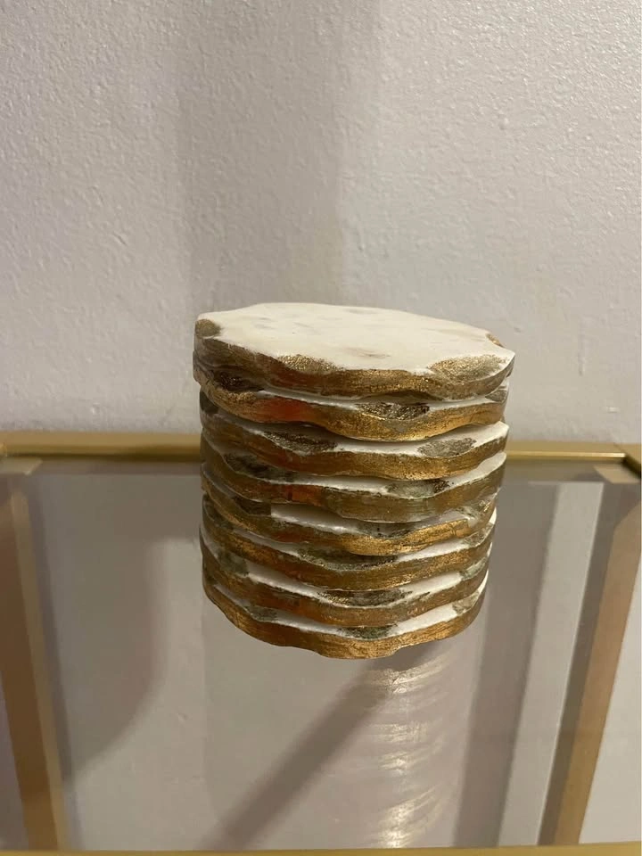 Gold Edge Marble Coasters (Set of 8) - $20 - photo 5