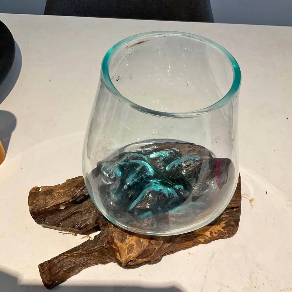 Molten Glass on Driftwood
