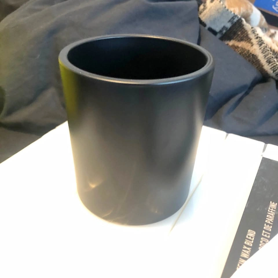 12 Black Glass Candle Jars 10oz