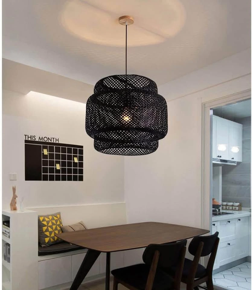 Black Bamboo Pendant Light - photo 4
