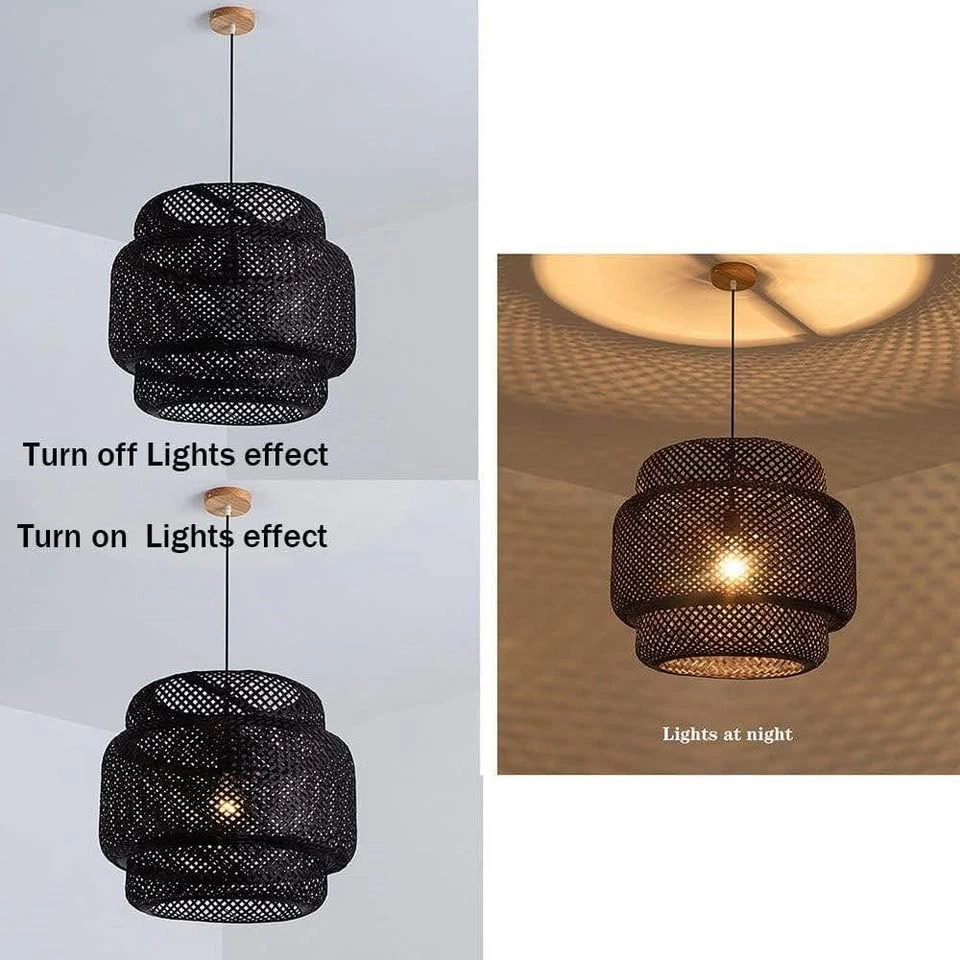 Black Bamboo Pendant Light - photo 5