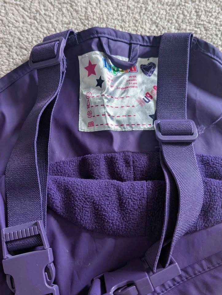 Heavy duty lined rain overalls size 2T - 4T - photo 2