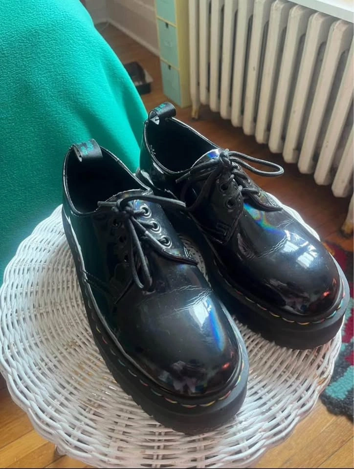 Dr. Martens 1461 Quad Iridescent Platform Shoes Size 7