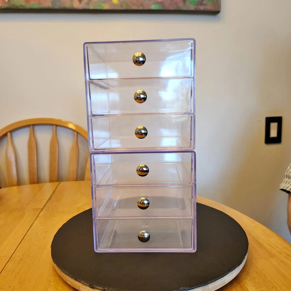 2 Clear Acrylic Storage Containers