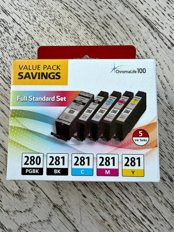 Cannon Full Standard Value Pack of 5 Cannon Cartridges/Ink