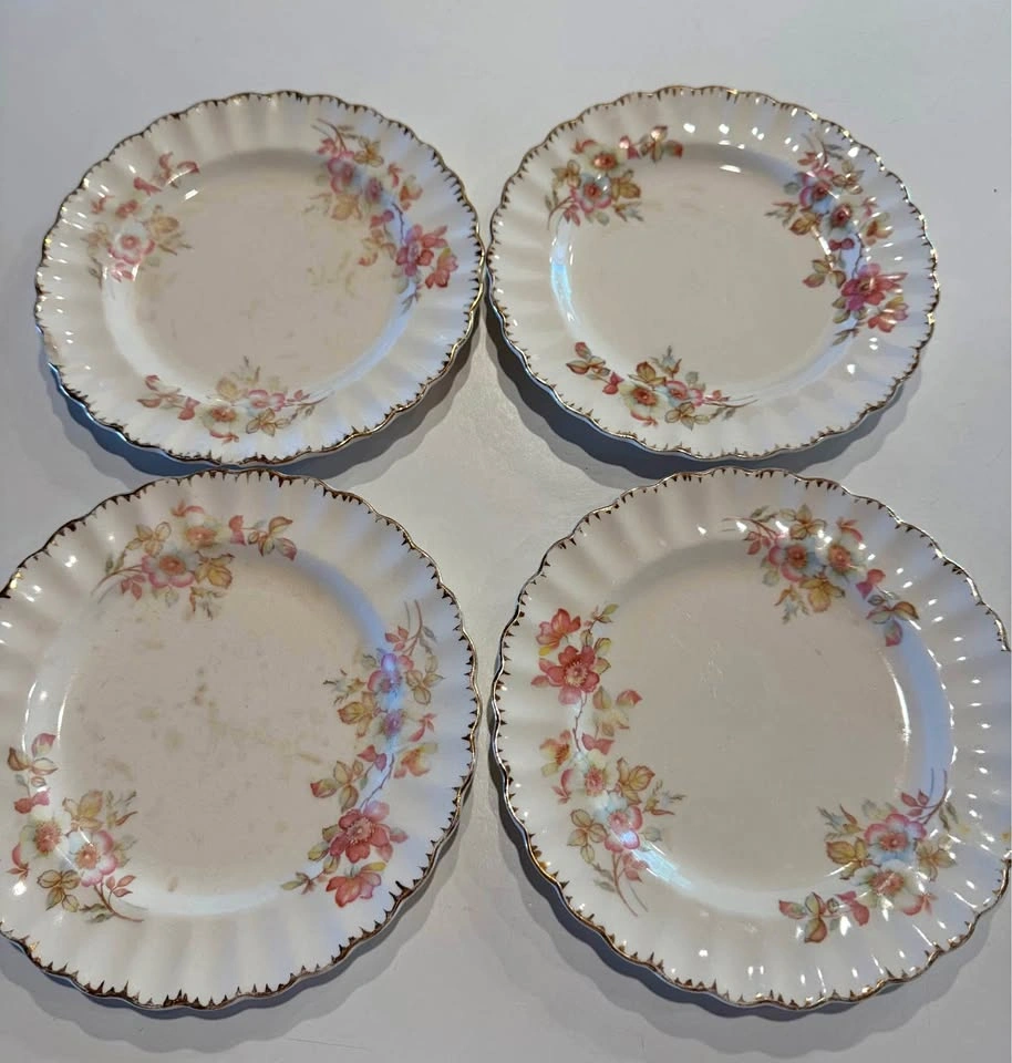 Limoges Bramble Filegree American Set of 4 Plates