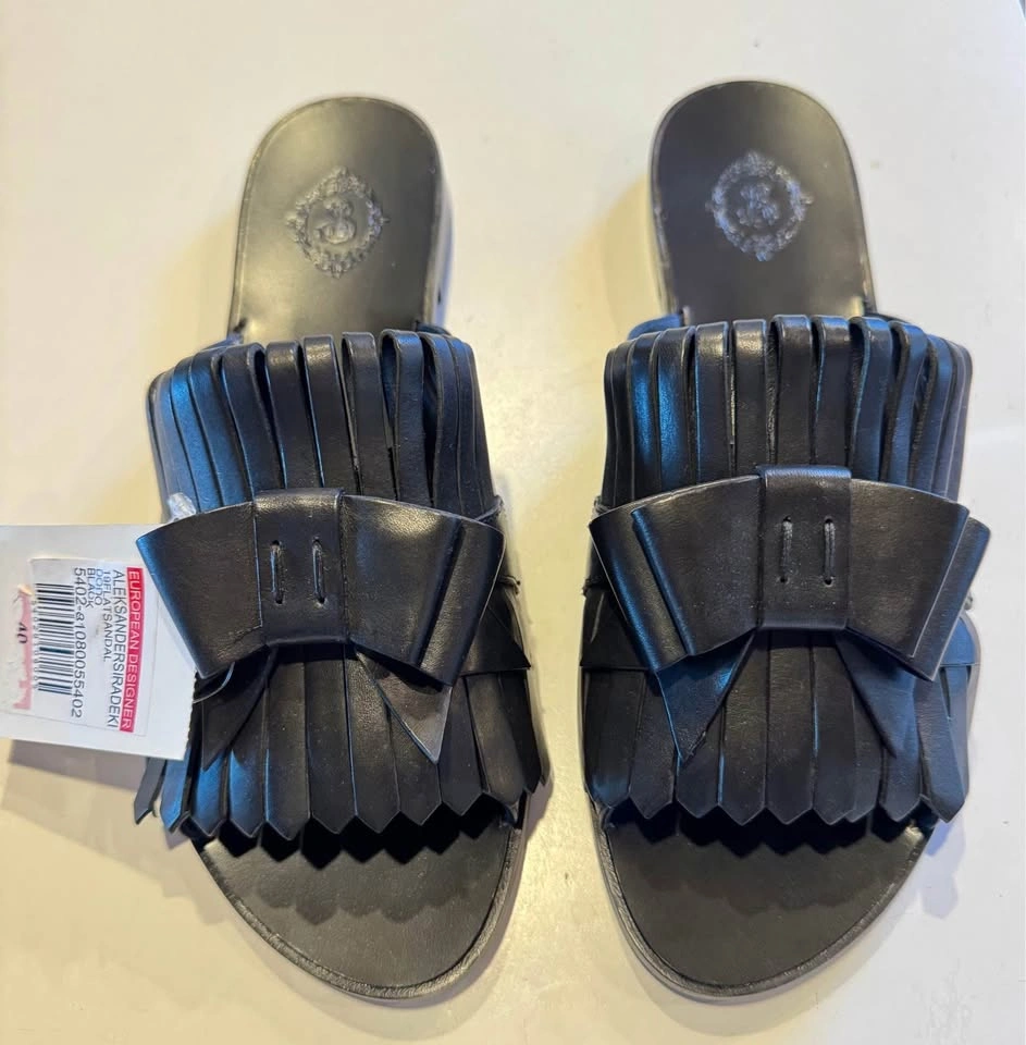 Aleksander Siradekian Black Bow Sandals/ Slides - photo 2
