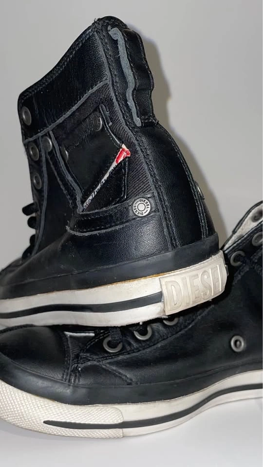 Diesel Exposure IV Black Leather High-Top Sneakers - Size 37 - photo 2