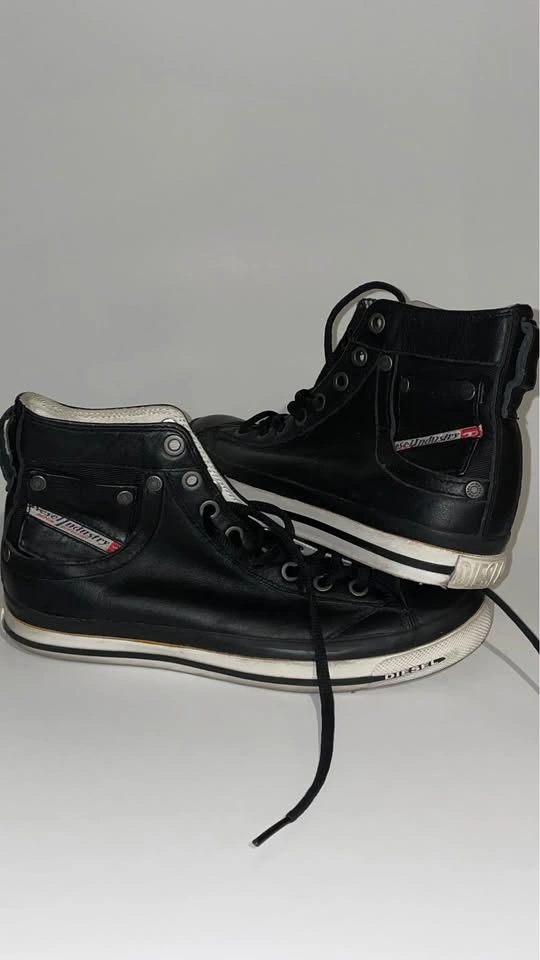 Diesel Exposure IV Black Leather High-Top Sneakers - Size 37 - photo 4