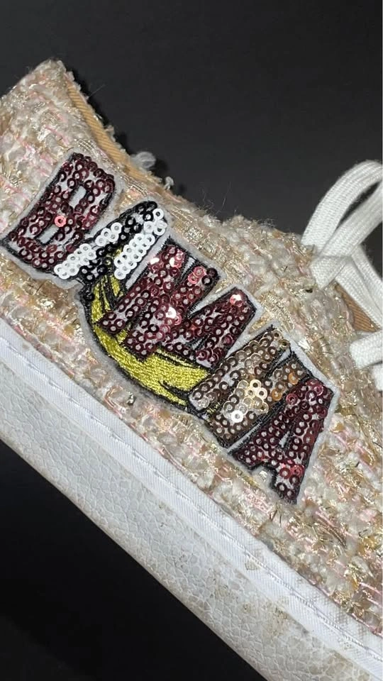 Zara Trafaluc Tweed Banana Sequin Sneakers - Size 37 - photo 4
