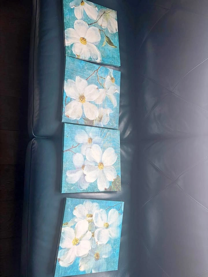 Floral wall art - 4 pieces