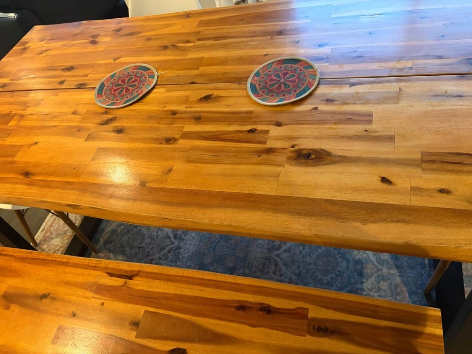 Dining table, bench and 4 chairs - photo 5