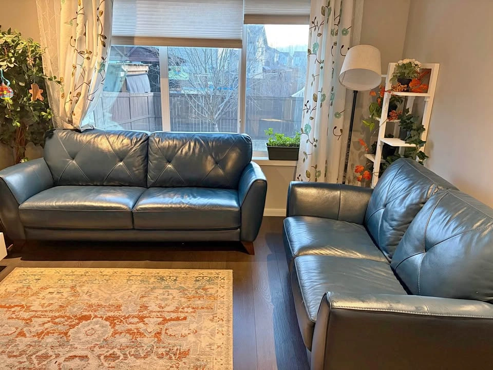 Leather Sofa Set - Teal