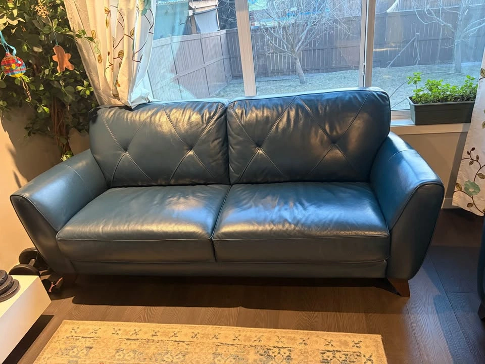 Leather Sofa Set - Teal - photo 2