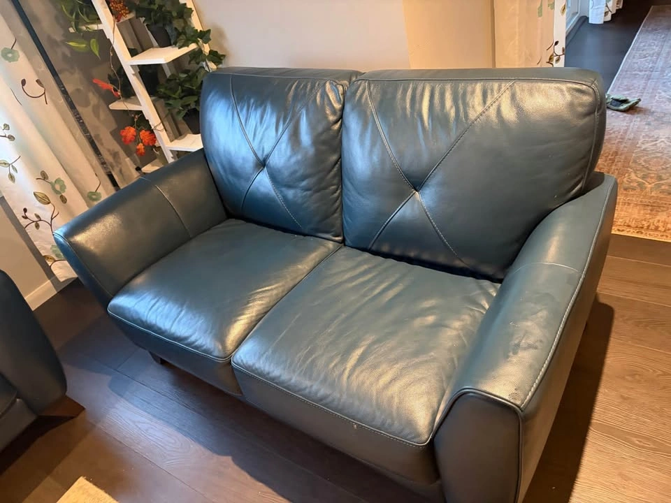 Leather Sofa Set - Teal - photo 3