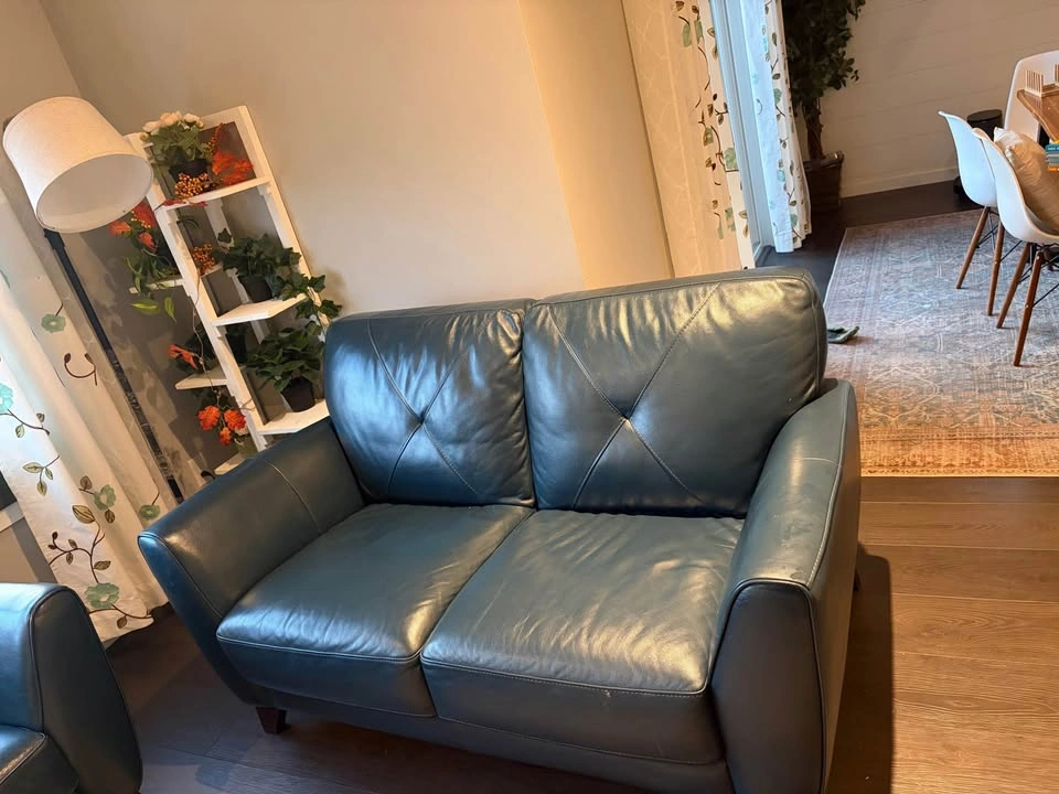 Leather Sofa Set - Teal - photo 4