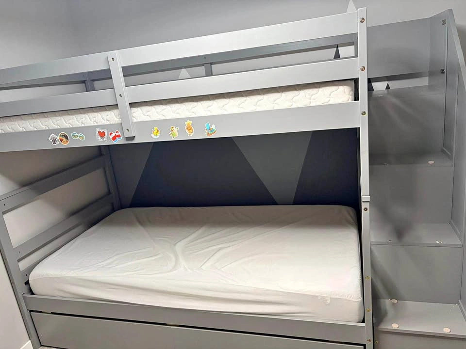 Grey Bunk Bed with Storage