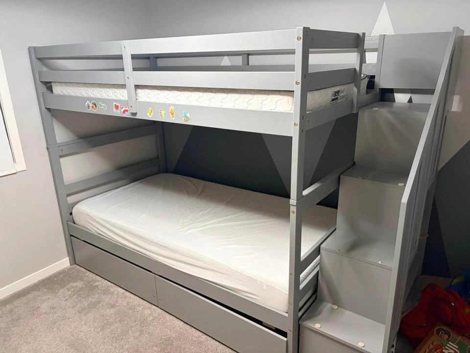 Grey Bunk Bed with Storage - photo 2