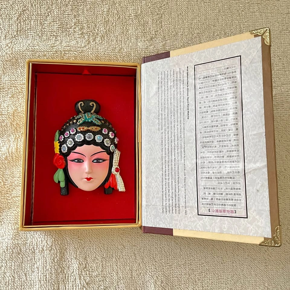 Miniture Chinese Peking Opera Mask Vintage Handcrafted
